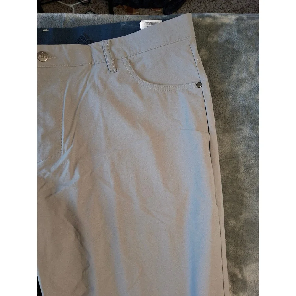 Adidas Primegreen Mens Golf Pants Grey 40x32 Five Pocket Performance Trousers
